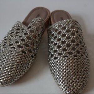Donald J. Pliner Silver Mesh Mules